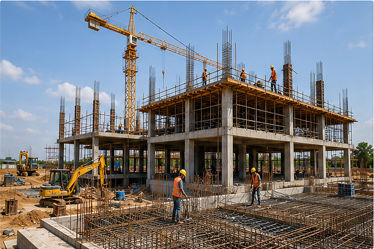 Industrial civil construction site